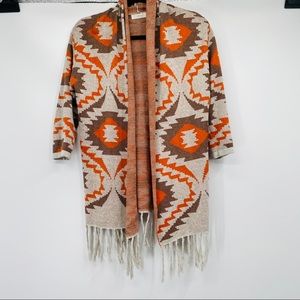 Millau boho cardigan w fringe detail